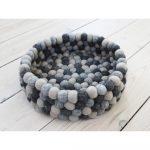 Tmavosivý guľôčkový vlnený úložný košík Wooldot Ball Basket, ⌀ 28 cm